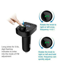 Load image into Gallery viewer, BLUETOOTH FM TRANSMITTER MP3 USB CAR CHARGER
