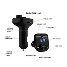 Load image into Gallery viewer, BLUETOOTH FM TRANSMITTER MP3 USB CAR CHARGER