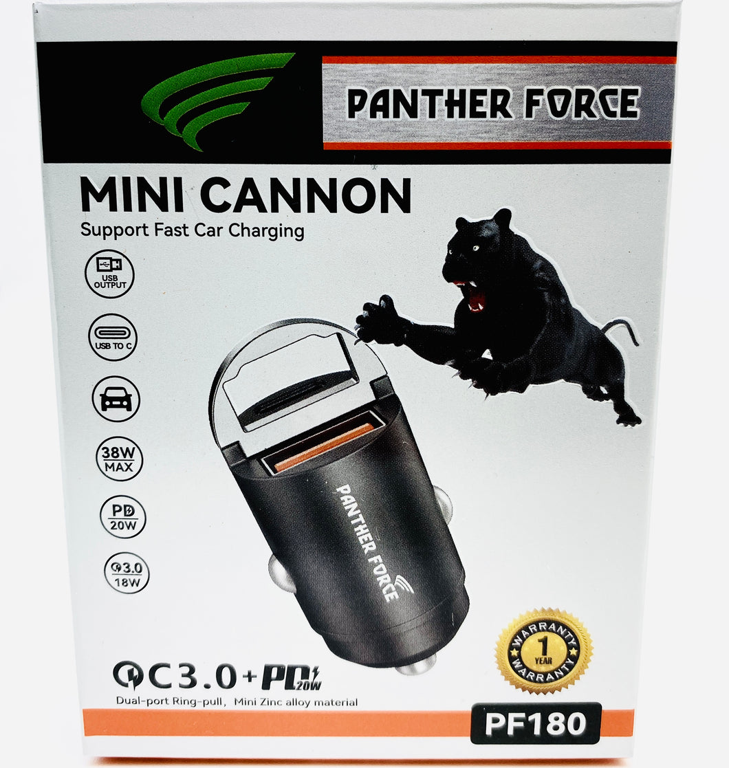 Mini Cannon PD20W + QC3.0 in car fast charging adapter